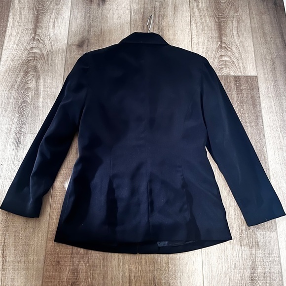 Newport News Styleworks Black White Jacket Women Small Zip Faux Pocket Lined VTG - Picture 3 of 10